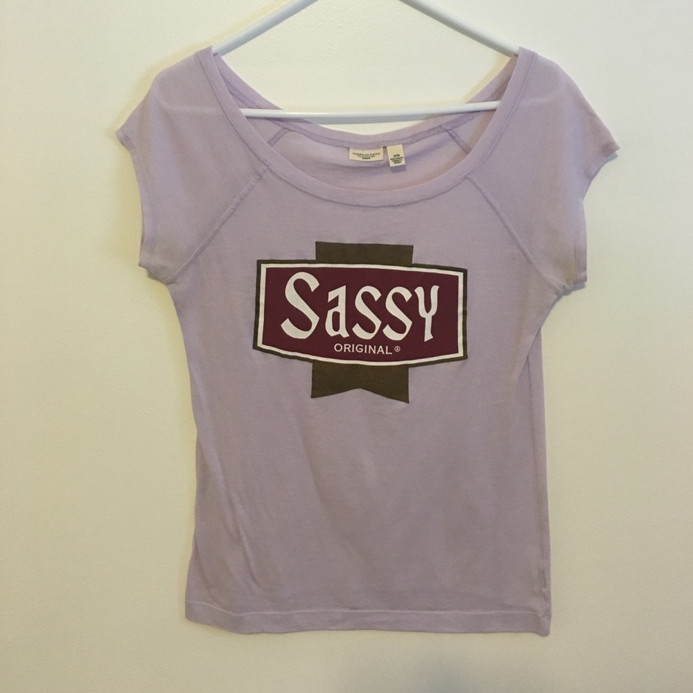 American Eagle purple Sassy Tee size medium